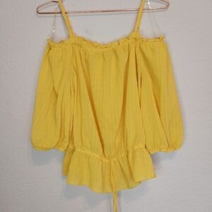 BXC Vibrant Yellow Summer Blouse Sz M
